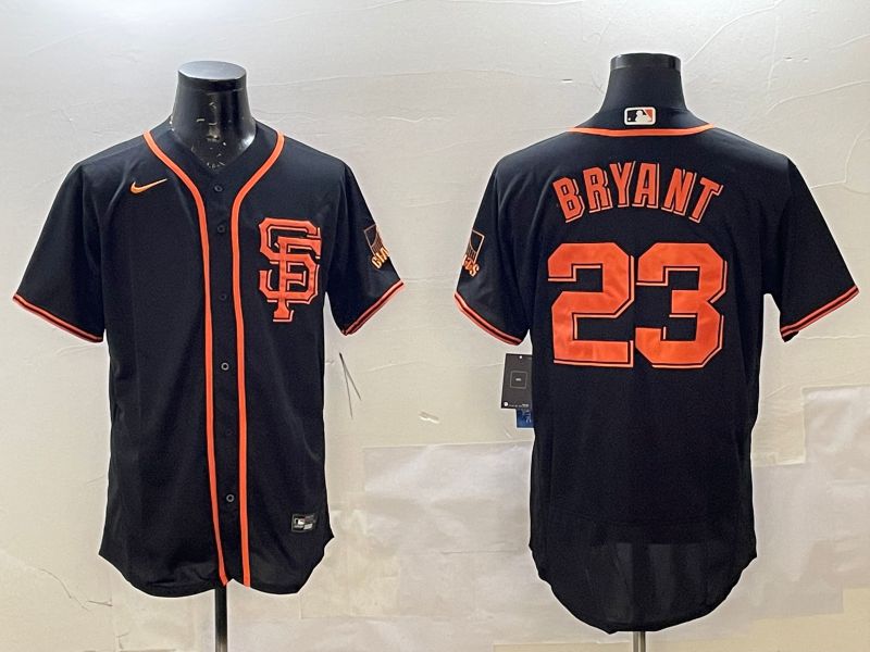 Men San Francisco Giants 23 Bryant Black Elite 2025 Nike MLB Jersey style 2
